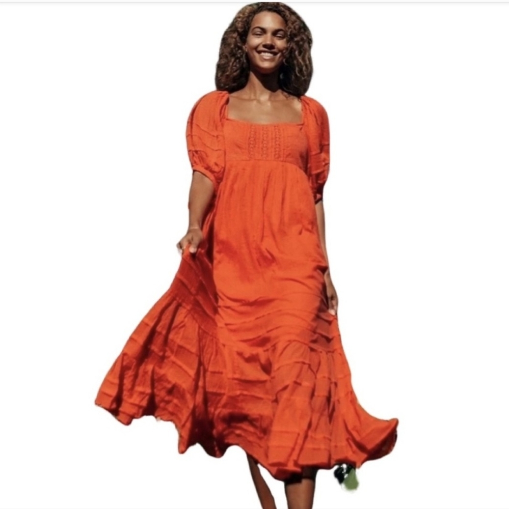 Free People  Red/Orange Maxi Dress